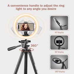 BRAND NEW 12 inch Ring Light with 50" Extendable Tripod Stand & Phone Holder