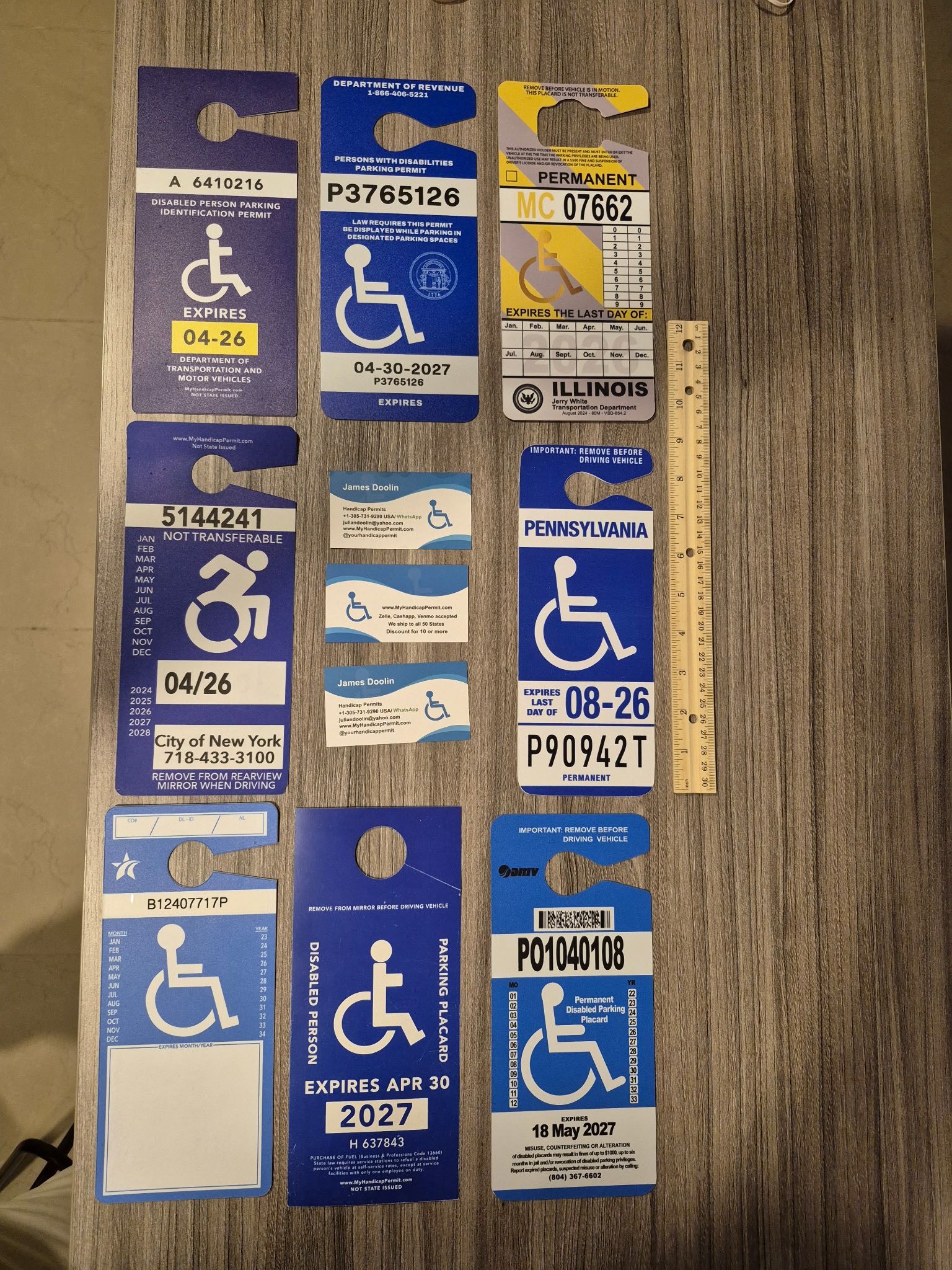 Handicap sign permits for any state