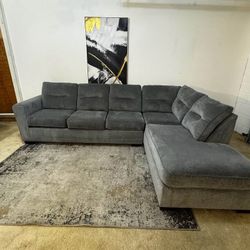 Gray Microfiber 5-Seater Sectional Sofa