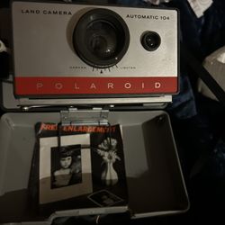 1970 SX70 Polaroid “One step” Land Camera. Also, automatic 104 Polaroid Land Cam With Case