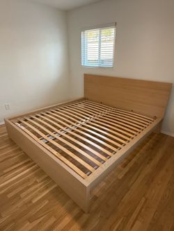 King Sized Wooden Bed Frame and Mattress
