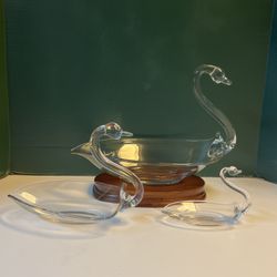 Duncan Miller Trio Of Swan Candy Dishes