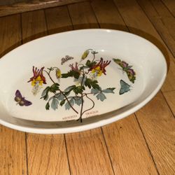 PORTMEIRION OVAL BAKING Dish 11.5” Botanic Garden Slender Columbine Flowers p/u Jamison, Pa 