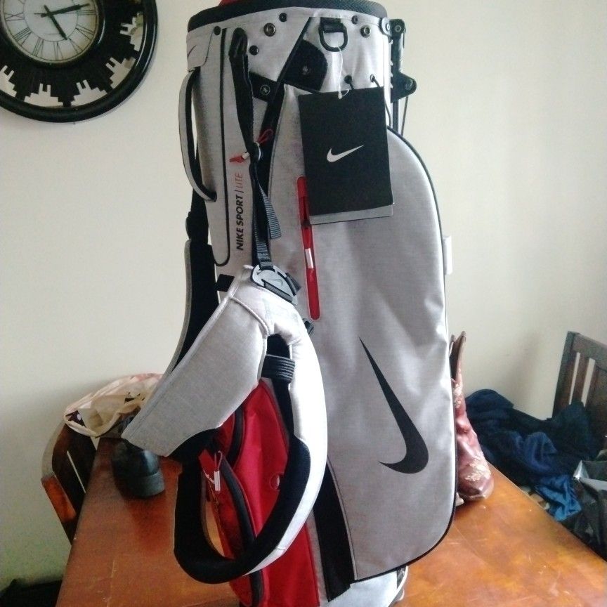Nike Sport Lite Golf Bag 5 Way Divider equa flex strap red, black