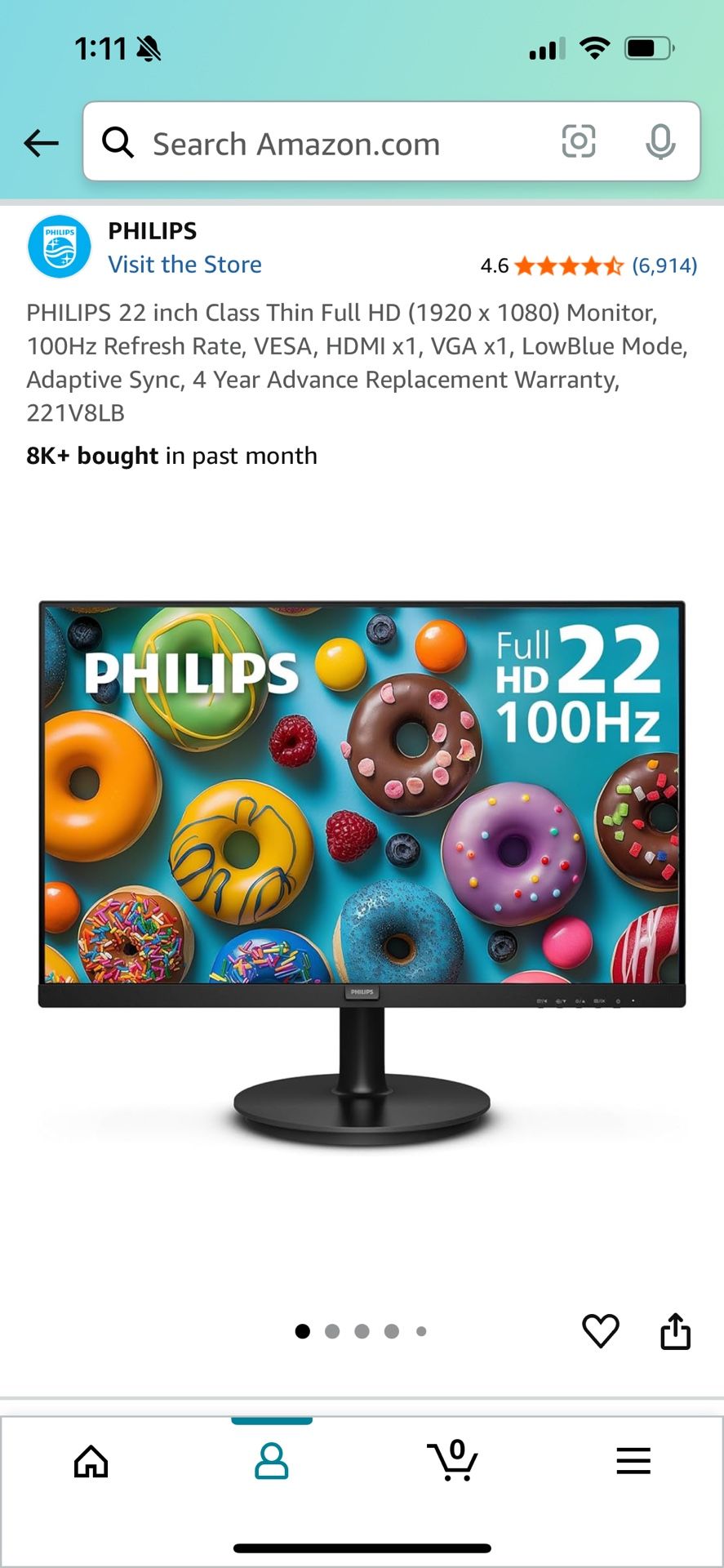 Philips 22” Computer Monitor