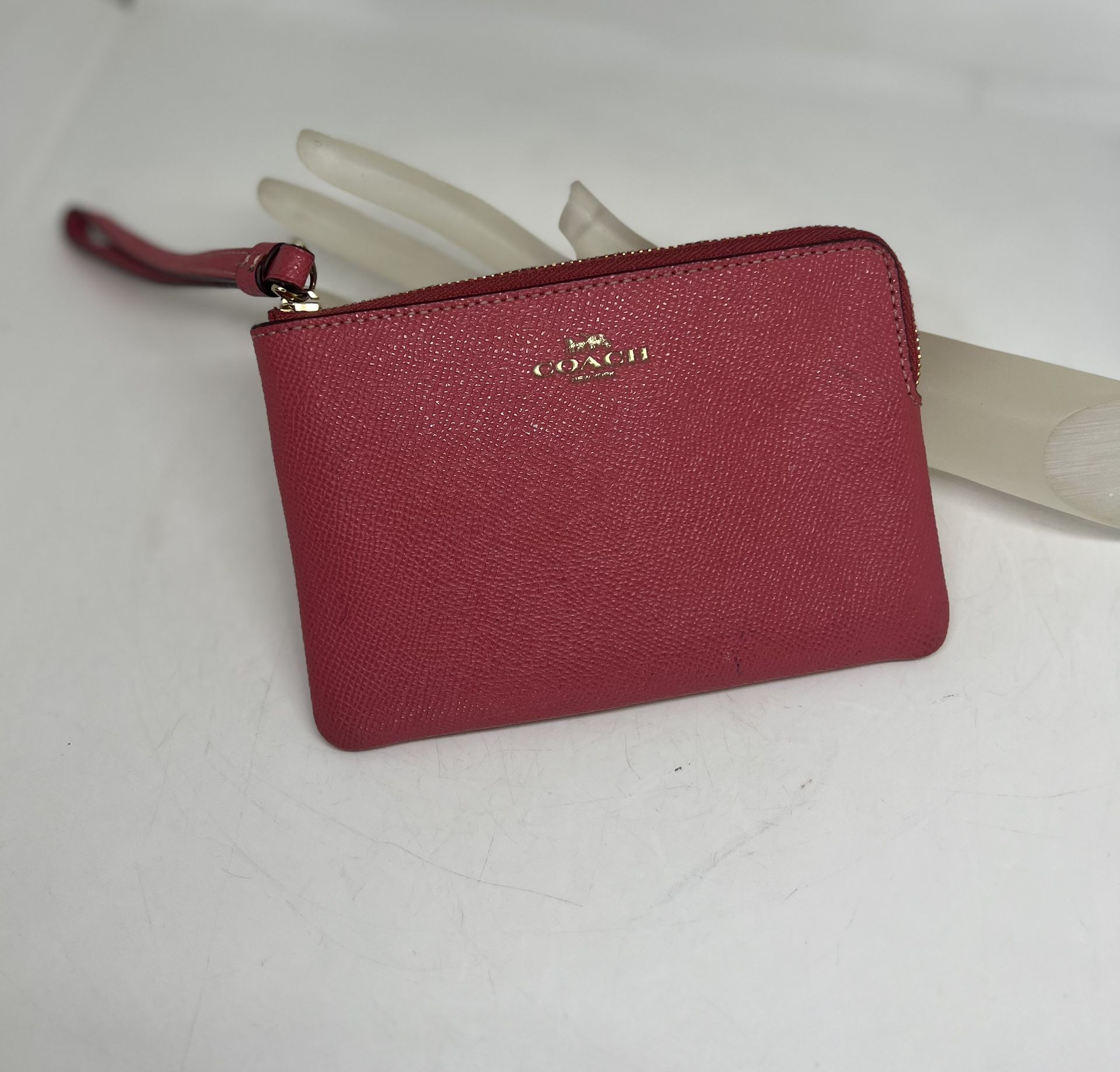 COACH Pink Leather Wristlet