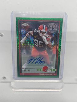 Myles Garrett Auto NFL 2026 Topps Flagship 35th 91TYC-26 Green Mojo  /99 Browns