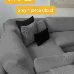 Grey Cloud Modular Sectional Couch Sofa 