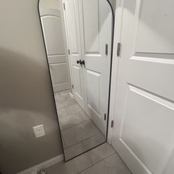 Full Length Arched Mirror- Black Frame
