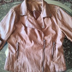 BROWN LEATHER LOOKING JACKET