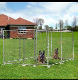 10 x10 x4.10ft Outdoor Dog Kennel Metal Big Dog Cage for Dog Playpen w/ Door Brand new still in the box