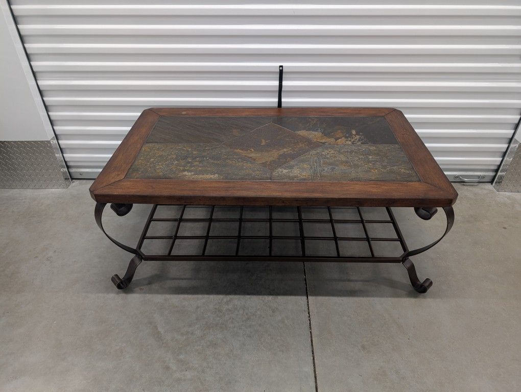 Slate Tile Top Coffee Table - Delivery Available