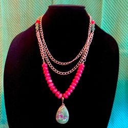 26” Aventurine, Ruby Fuchsite, & Rhodochrosite