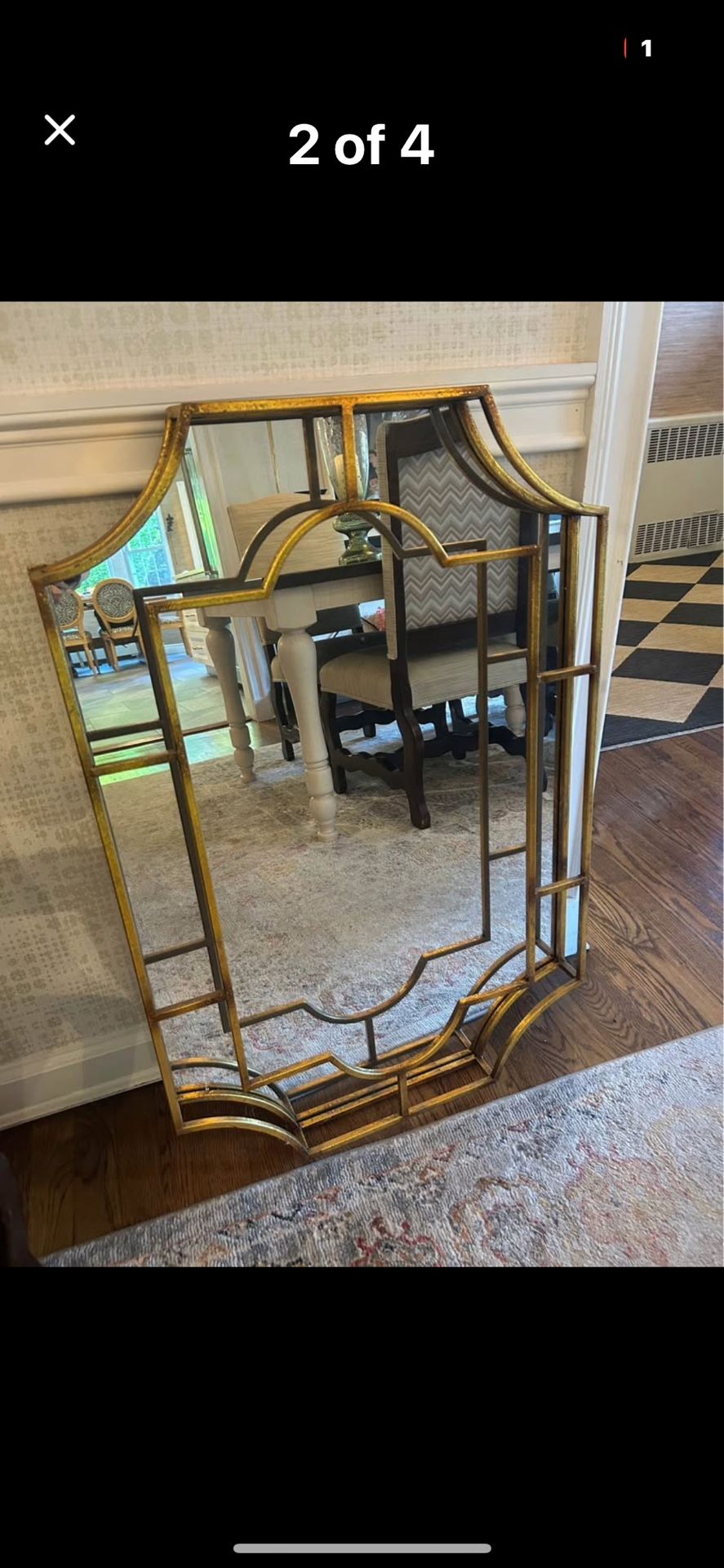 Large Gold Chinoiserie Mirror - Hollywood Glamour