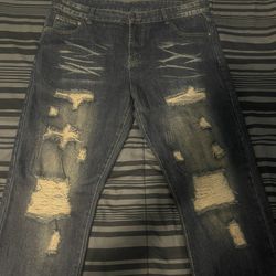 Men's Loose Fit Trousers Relaxed Fit Oversized Washed Straight Leg Jeans