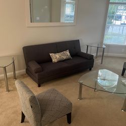 Sofa, Chairs, Center and Side Tables