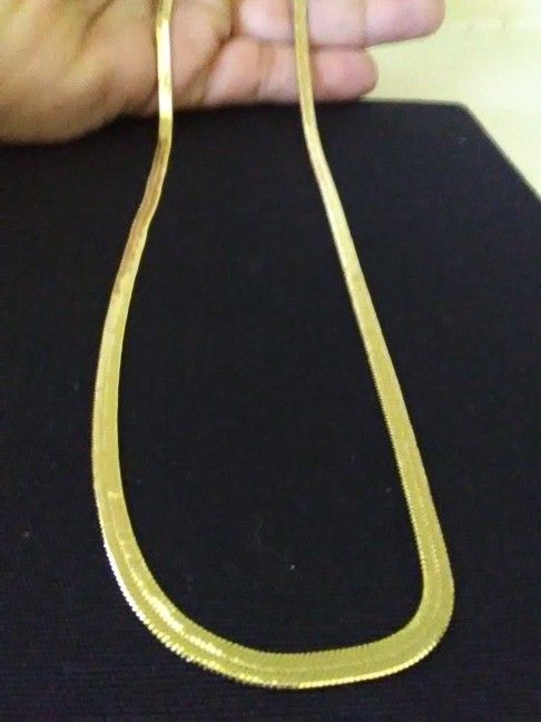 Gold 18k Plated Flat Snake Necklace Chain