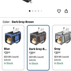 Small Dog Carrier Cage Soft Chihuahua / Softshell Big Cat Carrier Maine Coon / Pet Taxi Carrying Bag over 25lbs / Top Loader Travel Kennel Brown