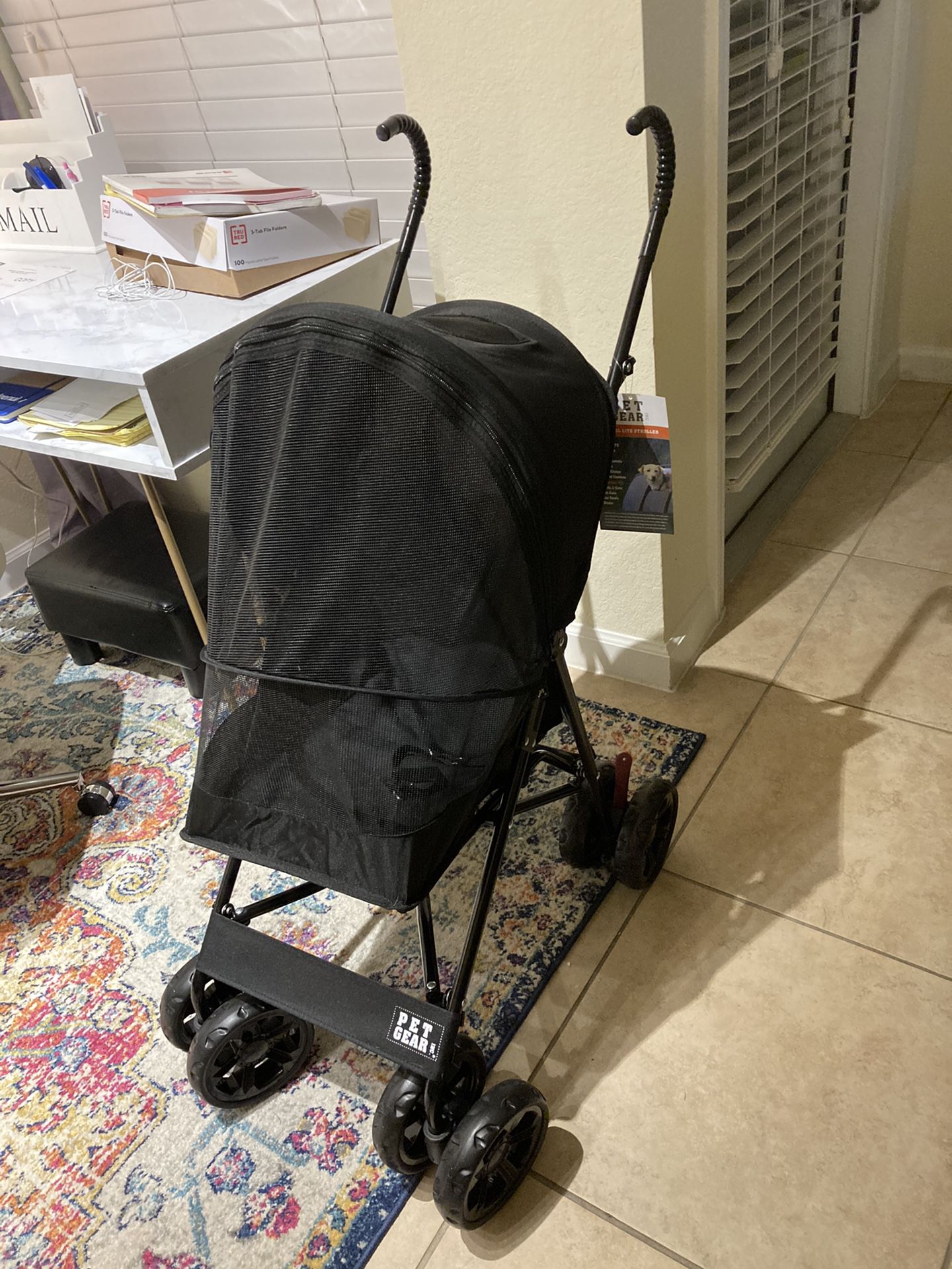 Pet stroller 35 lbs or less.