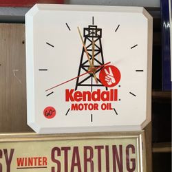 Vintage Kendall Motor Oil Advertising Clock 