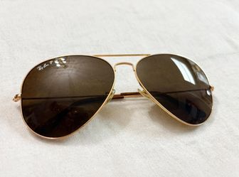 Ray-Ban Aviator Polarized RB3025 - Gold/Brown - Size 62 - With Original Case