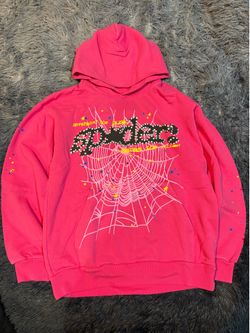 Pink Sp5der Hoodie Size Meduim