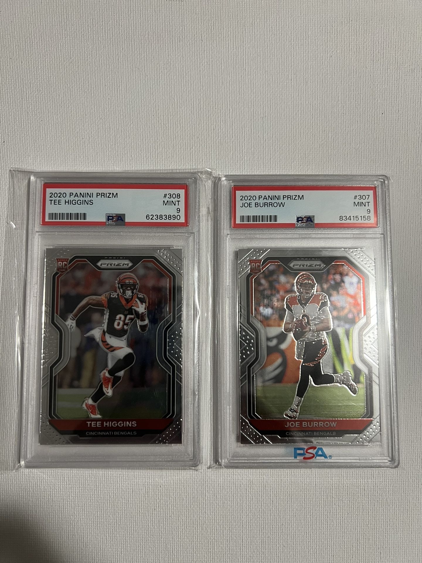 2020 Prizm Joe Burrow/ Tee Higgins Psa9 Lot