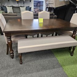 Reduce Price Dining Set Table, 4 Chairs & Bench $749 FREE LOCAL DELIVERY 