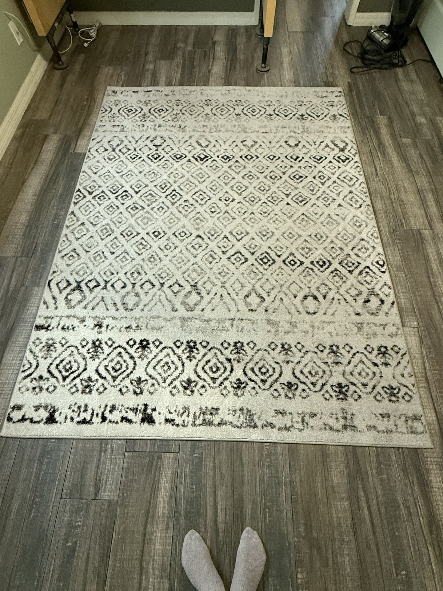 Ivory, Black, And Tan Area Rug