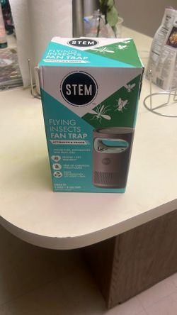 STEM Flying Insect Fan Trap for Indoor Bug Control, Plug-In Fan with UV Light, Starter Kit Includes 1 Device and 5 Glue Traps