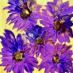 10x10 Purple Dreams Floral Painting 