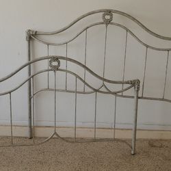 Shabby Chic Metal Queen Headboard and Footboard