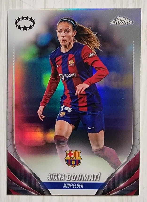 Aitana Bonmati 2024 Topps Chrome Refractor Soccer Card #1 FC Barcelona
Champions League