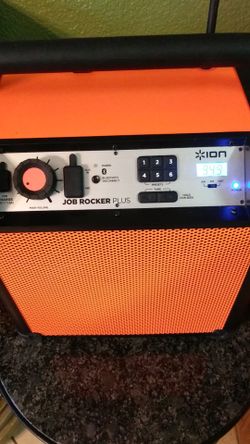 Icon Bluetooth speaker orange very unique Outlet hookups in the back