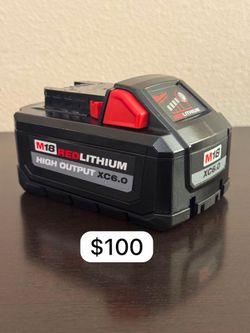Brand New Milwaukee M18 18-Volt Lithium-Ion High Output Battery Pack 6.0Ah