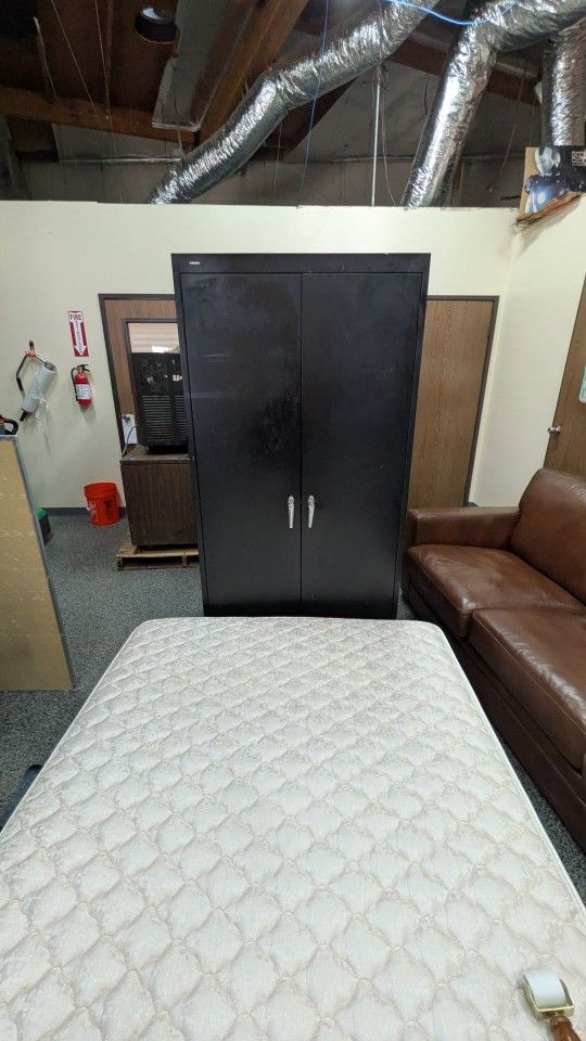 Large Metal Black Cabinet With Shelves
