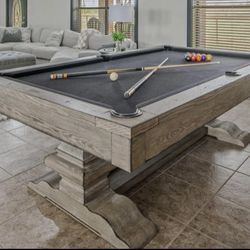 Plank & Hide Company 8 Foot Pool Table w/ Accessories 