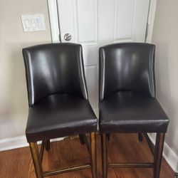 2 Leather Bar Stools
