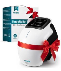 Norelie KneeRelief 3-in-1 Knee Massager, Cordless with Heat, Vibration and Red L - K217