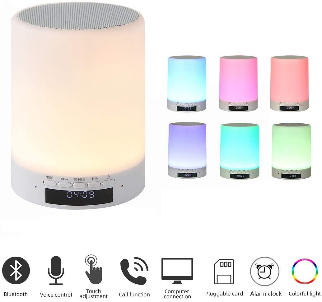 Portable LED Bluetooth Speaker Wireless Colorful Night Light Touch Sensor Lights