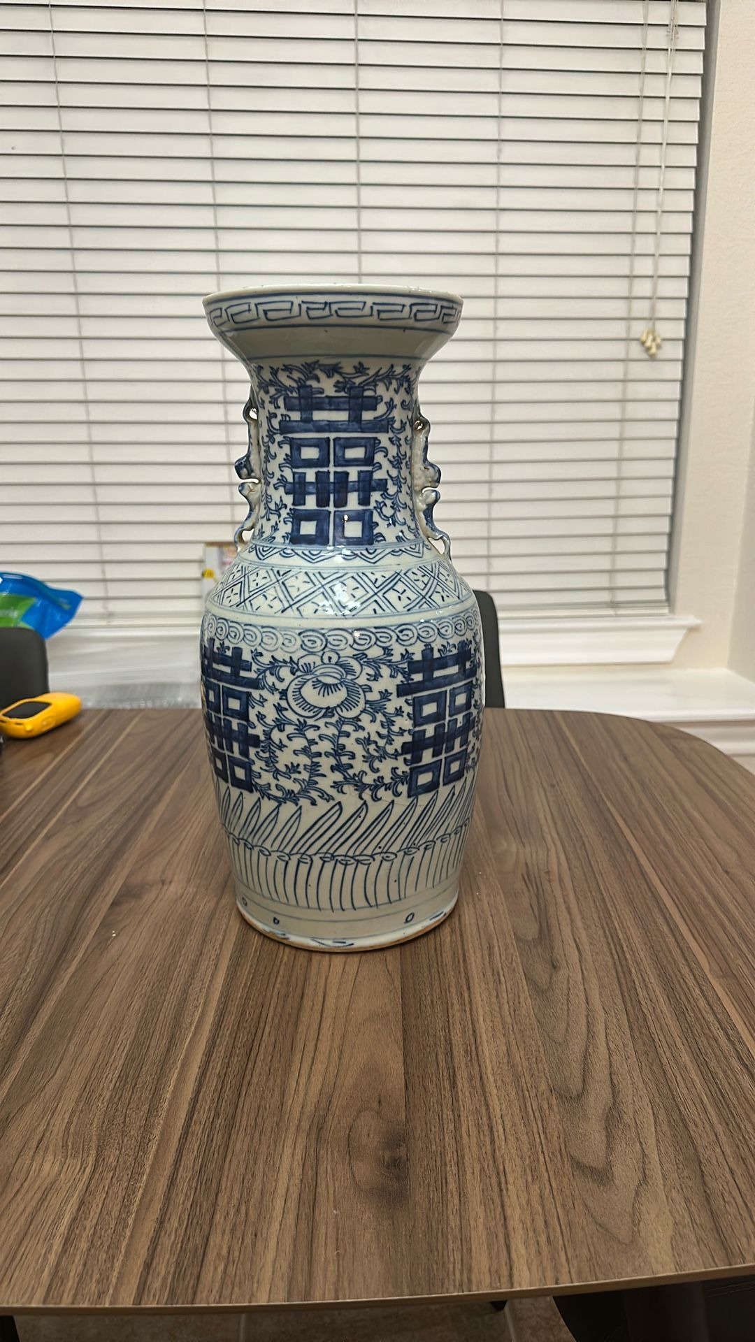 Chinese Antique Vase White And Blue
