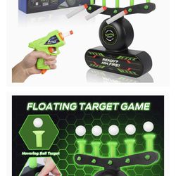 Floating Ball Shooting Game, 36PCS Shooting Games Kit Glow in The Dark Luminous Electric Floating Target Practice Toys with Balls Soft Darts Toy Guns 