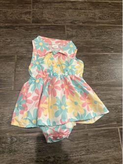 Size 3-6 month floral pastel dress