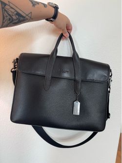Coach Sullivan Portfolio Brief - Black Pebbled Leather