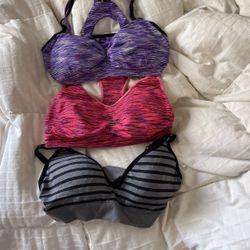 Three Sports Bras Size Medium