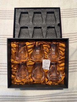 Set of 6 Crystal Whiskey Tasting Glasses