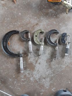 Lot of 5 Outside Micrometers
