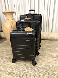 Champs Linen 3-Piece Luggage Set