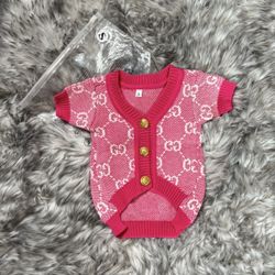 New Pink GG Dog Sweater