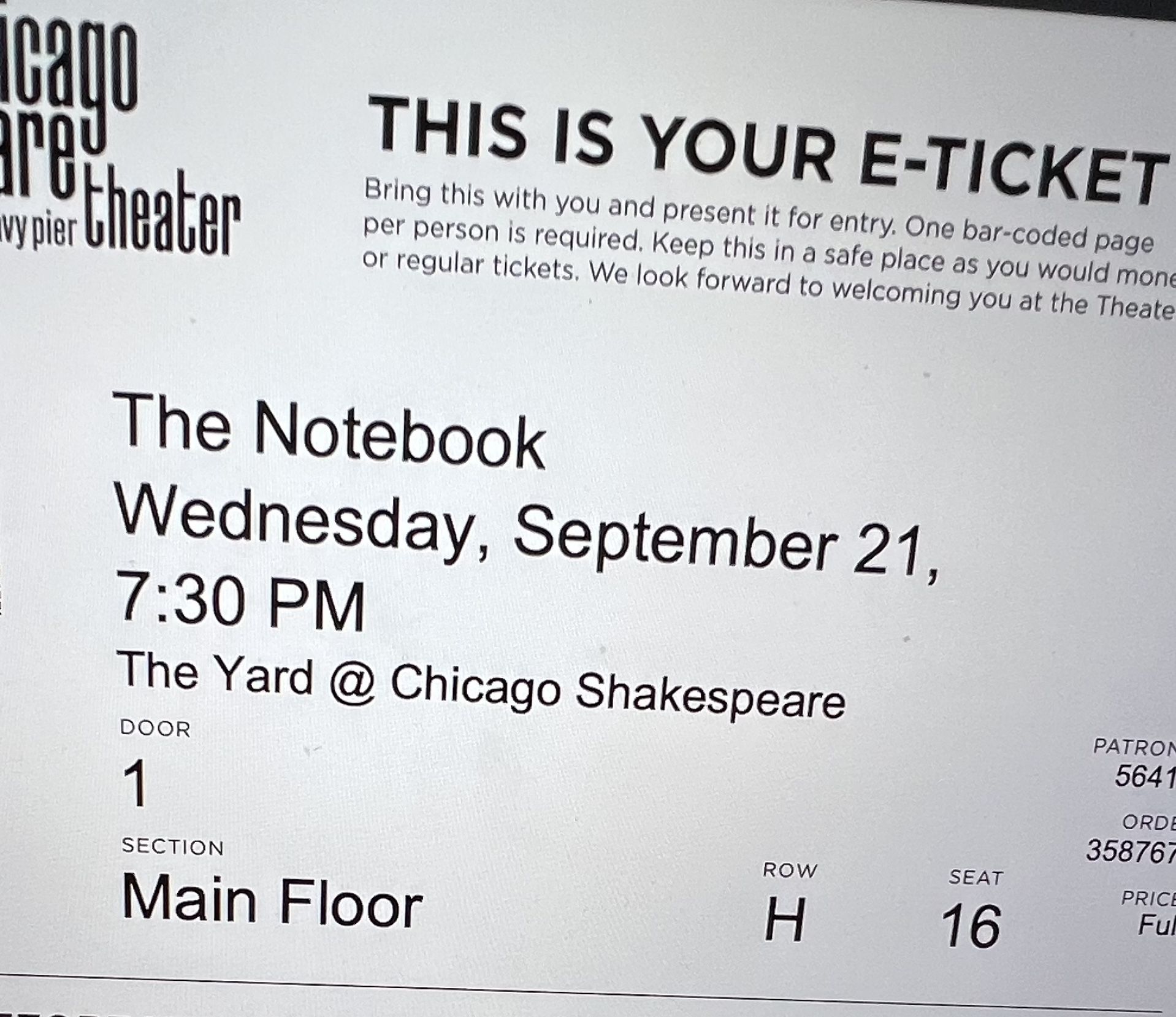 Front Rows!!! See “The Notebook” Musical Live! Tonight